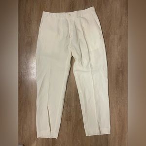Men’s Polo Ralph Lauren 36x34 Linen Silk Pants EUC Cream White